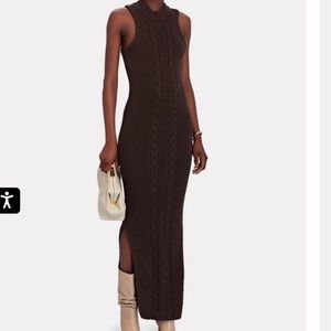 JOSLIN
Brown Cable Knit Cotton-Cashmere Midi Dress
